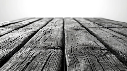 Canvas Print - Rustic Weathered Wooden Planks Texture: Aged Grey and Black Wood Background