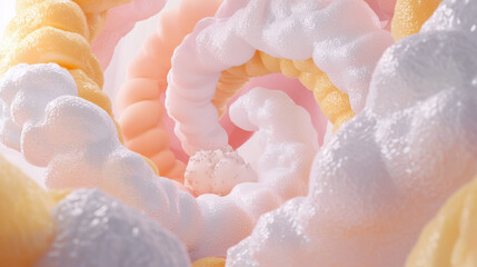 Leinwandbilder - Artistic representation of cholesterol levels in colorful, abstract form, showcasing swirling textures and soft shapes