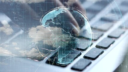 Wall Mural - digital global connection