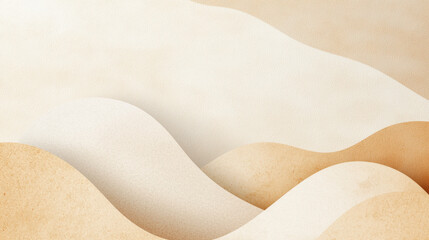 Leinwandbilder - Soft beige wallpaper with gentle curves and lines, ideal for calming atmosphere