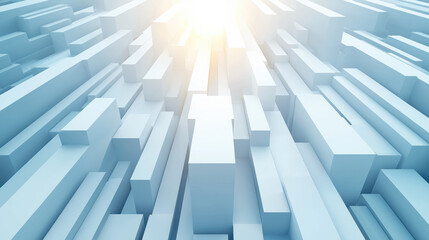 Fototapete - Abstract design with light gray blocks creating modern, dynamic atmosphere