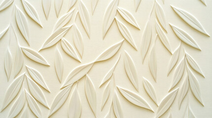 Aufkleber - Subtle earth tones in wallpaper design featuring textured leaf patterns, perfect for home decor