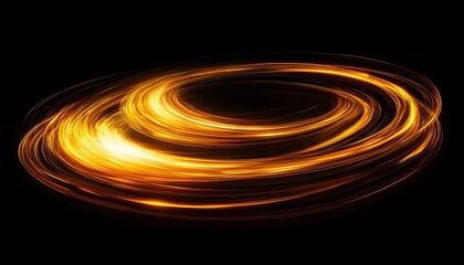 Poster - Captivating Swirls of Golden Light Against a Dark Background with Radiating Illumination Creating Dynamic Energy and Motion for Artistic and Conceptual Use in Designs
