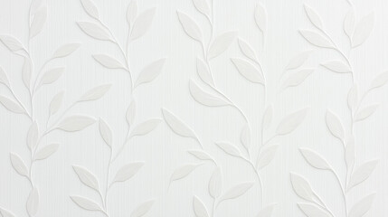 Sticker - Elegant light gray wallpaper featuring subtle pattern of upward leaves, perfect for adding touch of sophistication to any space