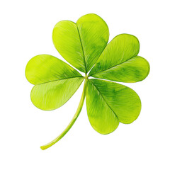 Four leaf clover isolated on black background symbolizing luck and good fortune isolated on transparent background.