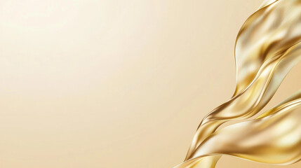 Poster - Elegant golden waves create warm, inviting background with smooth textures