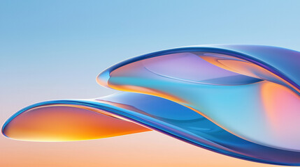 Leinwandbilder - Soft lines in pastel colors create abstract representation of fluidity and movement, evoking sense of calm and serenity