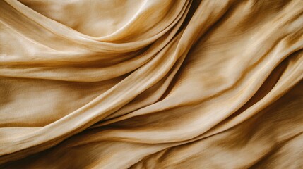 Wall Mural - Elegant golden fabric draped with soft folds