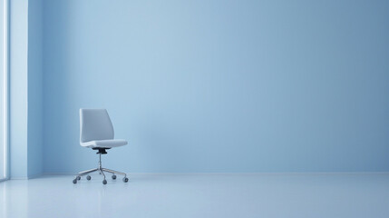 Aufkleber - Modern office chair in soft blue room with natural light