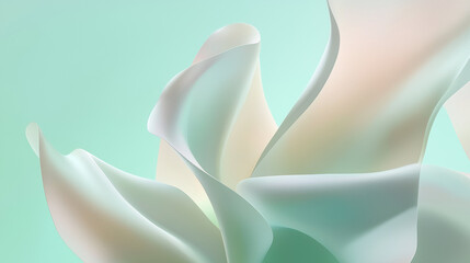 Fototapete - Soft gradient background in soothing blue tones with flowing shapes