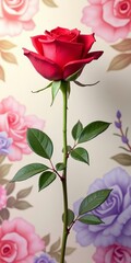 Wall Mural - A timeless symbol of love, beauty, and elegance, the rose is a universal language that transcends cultures and borders