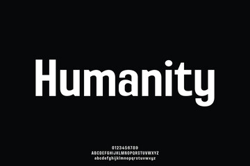 Wall Mural - modern humanist sans serif alphabet display font vector