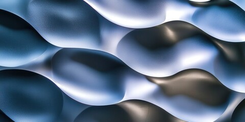 Poster - Blue and white wave pattern