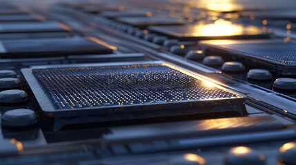 Aufkleber - an eco-friendly energy system with solar cells part of an urban infrastructure.
