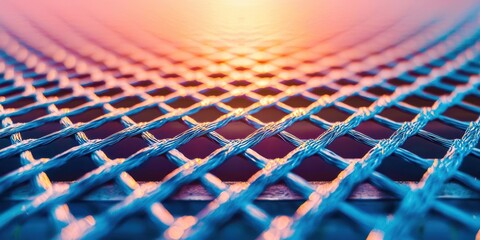 Blue mesh with a pattern of squares