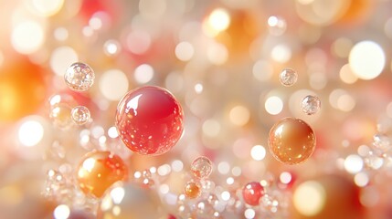 Leinwandbilder - Colorful abstract bubbles and circles over a soft bokeh background creating a dreamy and vibrant visual atmosphere.
