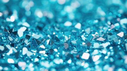Leinwandbilder - Turquoise blue glitter bokeh effect creating a festive and sparkling holiday background for celebrations and events.
