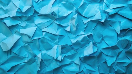 Poster - Crumpled turquoise paper texture background for artistic and creative design projects