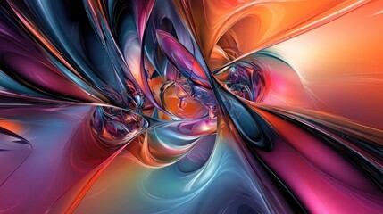 Fototapete - Dynamic Swirls of Colorful Abstract Art on Canvas Creating a Vivid Visual Experience