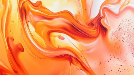 Leinwandbilder - Dynamic abstract art with fluid lines and vivid orange hues creating an energetic and warm visual experience.