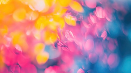 Leinwandbilder - Vibrant abstract blurred background with colorful gradient light blue yellow and pink bokeh effects for creative design projects