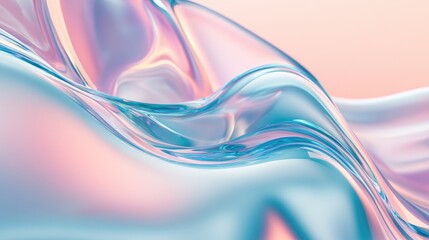 Poster - Elegant Aqua Waves Abstract Design with Soft Gradient Colors and Fluid Motion for Background or Graphic Use