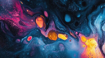 Poster - Vibrant abstract composition showcasing dynamic colors and rich textures in a fluid artistic style