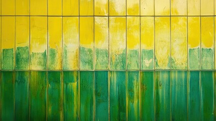 Poster - Abstract Vertical Yellow and Green Tiles with Textured Patterns and Gradient Effects