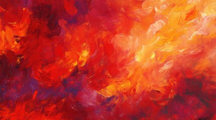 Fototapete - Energetic Abstract Swirls of Red and Orange Flames on a Fiery Background