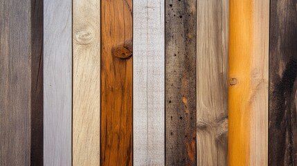 Aufkleber - Textured Vertical Wooden Planks in Various Shades for a Warm and Cozy Background Design