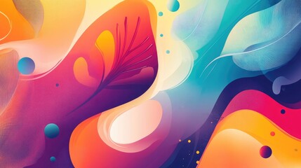 Leinwandbilder - Colorful Abstract Background with Fluid Shapes Gradients and Organic Elements in a Modern Artistic Style