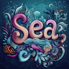 Wall Mural - The Sea inscription