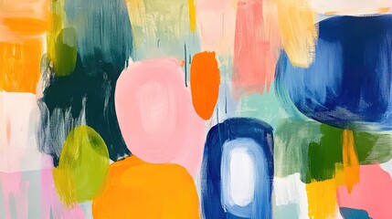 Fototapete - Vibrant Abstract Art Featuring Dynamic Brush Strokes and Colorful Shapes for Creative Spaces