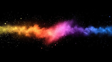 Fototapete - Colorful Powder Explosion in Abstract Background Creating a Vibrant and Dynamic Artistic Effect Against a Dark Backdrop