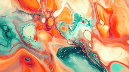 Fototapete - Vibrant abstract digital artwork featuring a dynamic blend of colors in fluid shapes and textures for creative design projects.