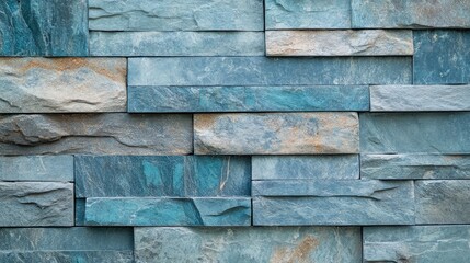 Aufkleber - Turquoise Slate Stone Wall Texture for Modern Interior Design and Architectural Backgrounds