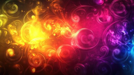 Fototapete - Vivid Swirling Gradient Background with Colorful Abstract Elements and Energetic Patterns for Creative Projects