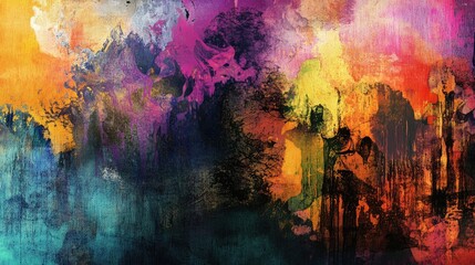 Fototapete - Vibrant abstract art featuring colorful ink textures and marbling effects for modern design backgrounds and creative projects