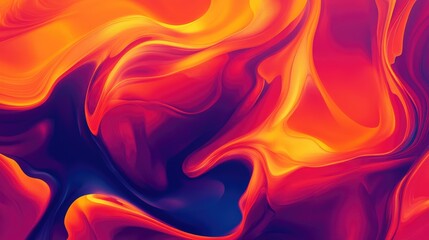 Poster - Dynamic Swirls of Warm Colors on Bold Red Canvas for Abstract Art Backgrounds