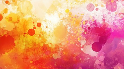Fototapete - Colorful abstract digital painting featuring vibrant ink textures and marbling effects in warm hues of orange and pink