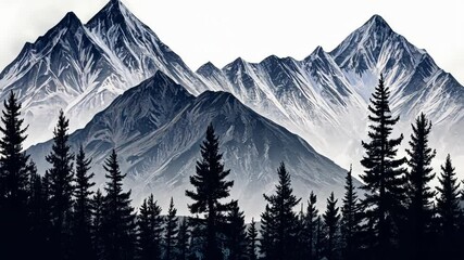 Canvas Print - Mountain Range Landscape