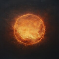 Wall Mural - A close up of a glowing orange circle