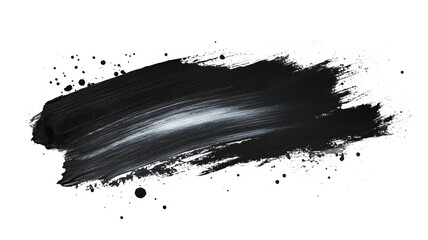 Poster - A black brush stroke on a white background. The brush stroke is thick and bold, creating a sense of movement and energy. The black color of the brush stroke contrasts with the white background