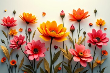 Wall Mural - Colorful, vibrant, and delicate, the flowers exude a sense of elegance and sophistication