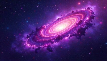 Wall Mural - Swirling purple nebula, cosmic dust, vibrant starfield , deep space, cosmic rays
