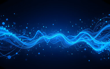 Wall Mural - art design blue digital pixel