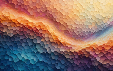 Wall Mural - abstract texture wave colorful hexagonal isolated