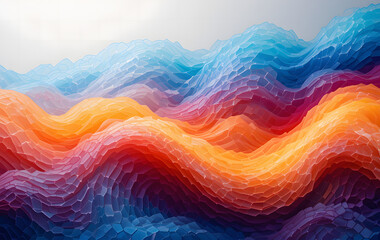 Wall Mural - abstract texture wave colorful hexagonal isolated