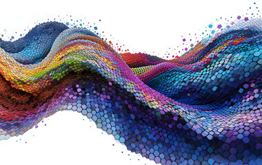 Wall Mural - abstract texture wave colorful hexagonal isolated