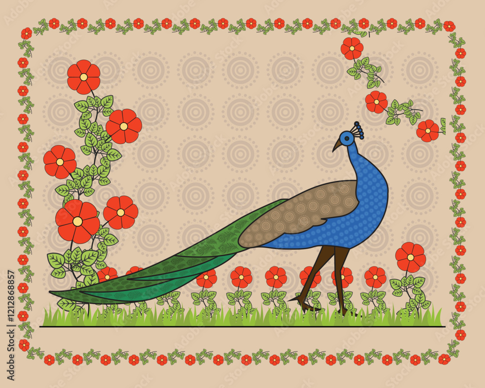 Madhubani Peacock Painting: A Symbol of Beauty and Grace. Madhubani art ...